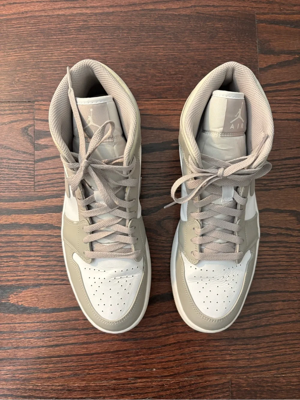 Jordan Air Jordan 1 Mid Sneakers US 12 College Grey Light Bone White
